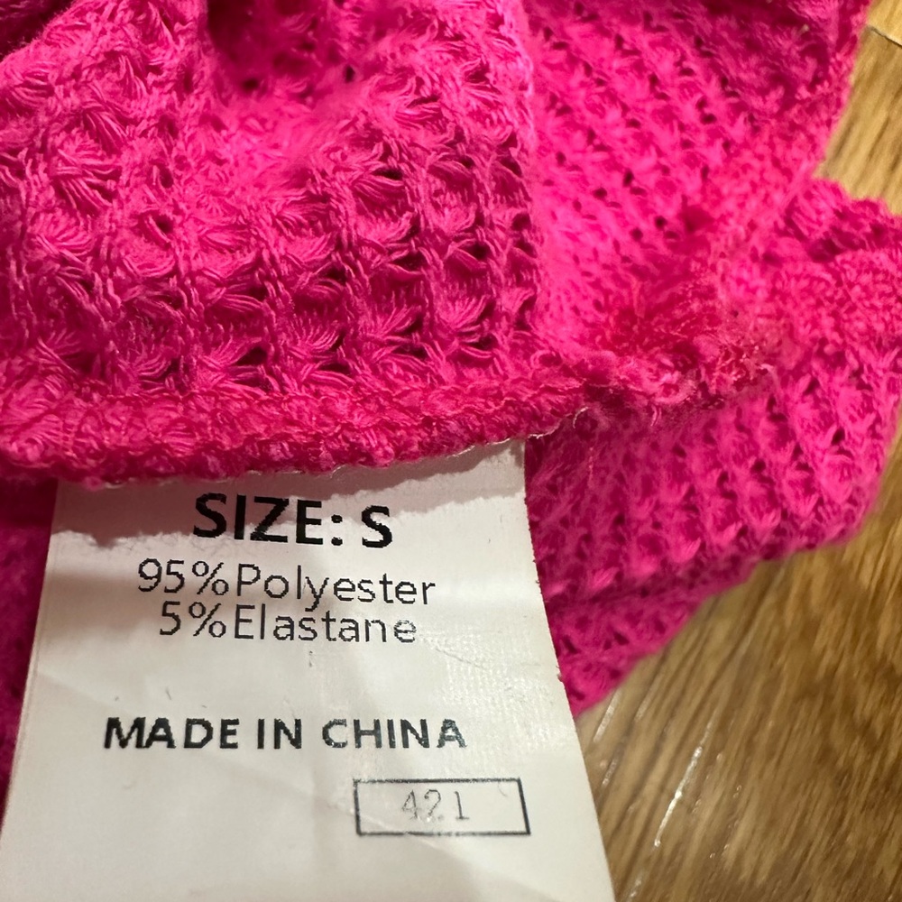 Pink Textured Sweater Small - Picture 8 of 9